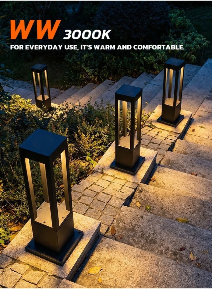 Vmax 30cm LED Bollard Path Light - 12W Modern Aluminum Garden Pillar, IP65 Waterproof (AC 220-240V) - Image 5