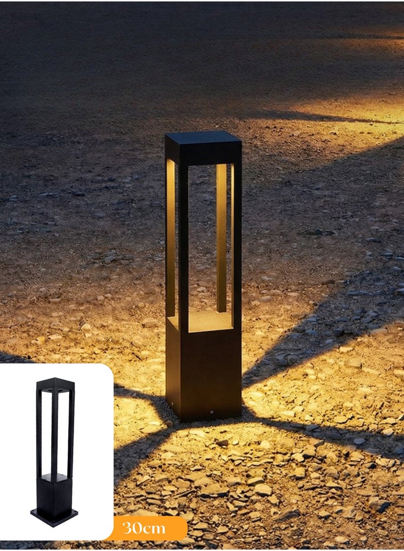 Vmax 30cm LED Bollard Path Light - 12W Modern Aluminum Garden Pillar, IP65 Waterproof (AC 220-240V) - Image 1