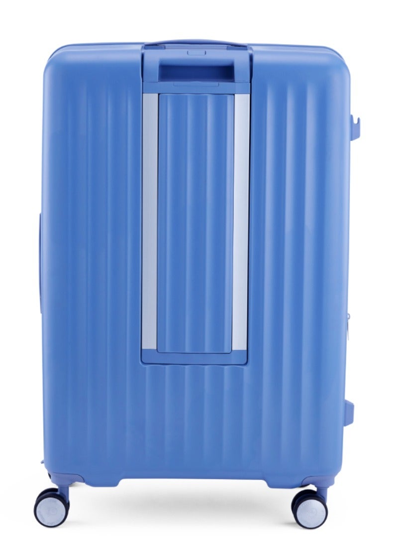 AMERICAN TOURISTER Trento + Suitcase, Check-In Size 76 cm / 28 inch, 4 Spinner Wheels, Hard Top, Polycarbonate, Elemental Blue|Lightweight|DuoSaf™ Security Zipper|2 In 1 Optimov™ Shock Absorbing Wheels|Top Opening|Expandable - 3 Years International Warranty - Image 4