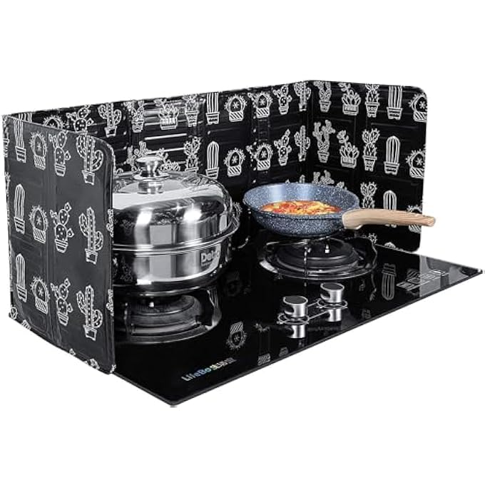 Revhq 2 Pieces Oil Splatter Guard Anti Splatter Guard Oil Splatter Screen Board Aluminum Foil Oil Block Oil Barrier Oil Proof Splash Kitchen Tool For Cooking