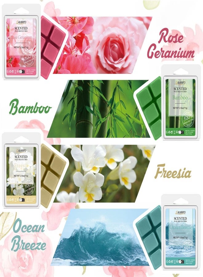 SALUBRITO Spring Scented Wax Melts, Strong Scented Soy Wax Cubes - Rain, Fresh Cut Grass, Ocean Breeze, Sweet Pea, Rose Geranium, Gardenias, Freesia, Bamboo, Variety Gift Set, 8x2.5oz - Image 2