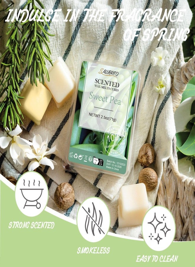 SALUBRITO Spring Scented Wax Melts, Strong Scented Soy Wax Cubes - Rain, Fresh Cut Grass, Ocean Breeze, Sweet Pea, Rose Geranium, Gardenias, Freesia, Bamboo, Variety Gift Set, 8x2.5oz - Image 4