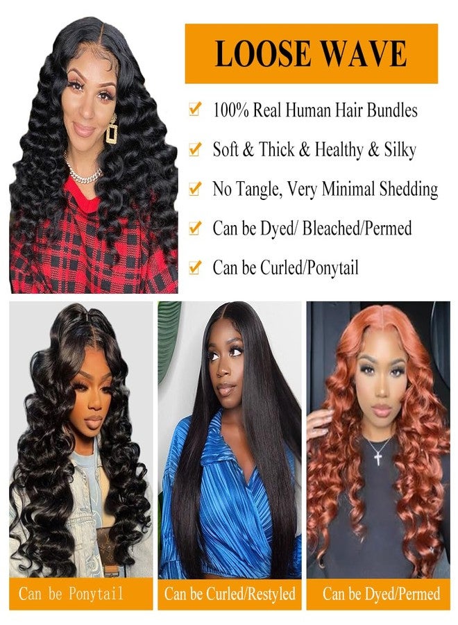 QTHAIR 18A 13x4 HD Lace Frontal Human Hair Loose Wave Frontal Pre Plucked with Baby Hair Ear to Ear Transparent Lace Closure 100% Unprocessed Brazilian Human Hair (22inch) - Image 5