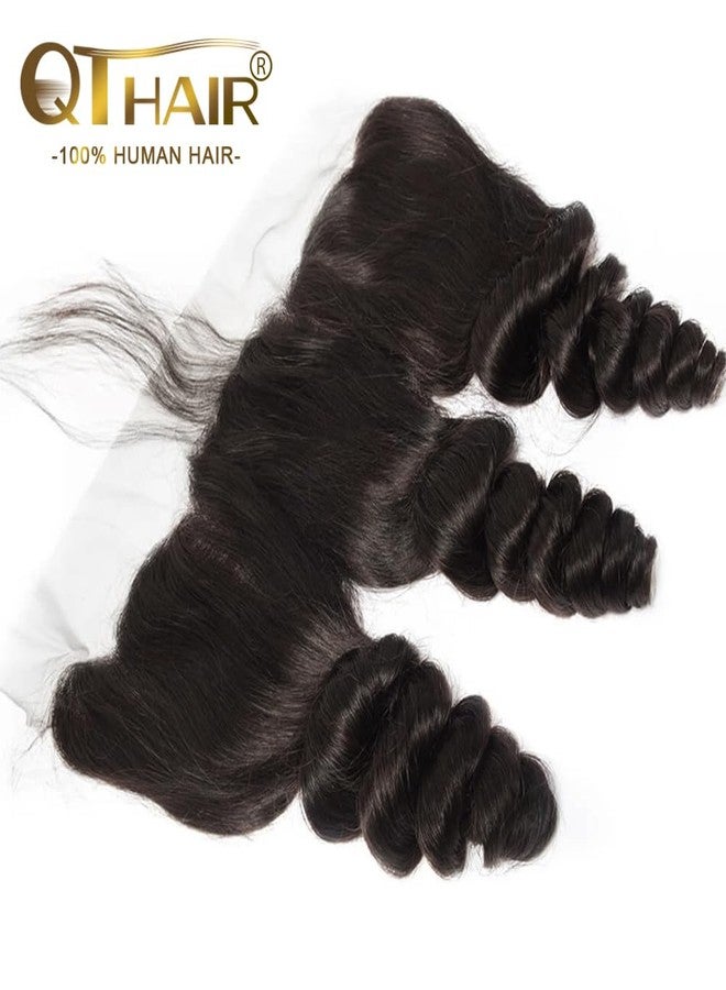QTHAIR 18A 13x4 HD Lace Frontal Human Hair Loose Wave Frontal Pre Plucked with Baby Hair Ear to Ear Transparent Lace Closure 100% Unprocessed Brazilian Human Hair (22inch) - Image 3
