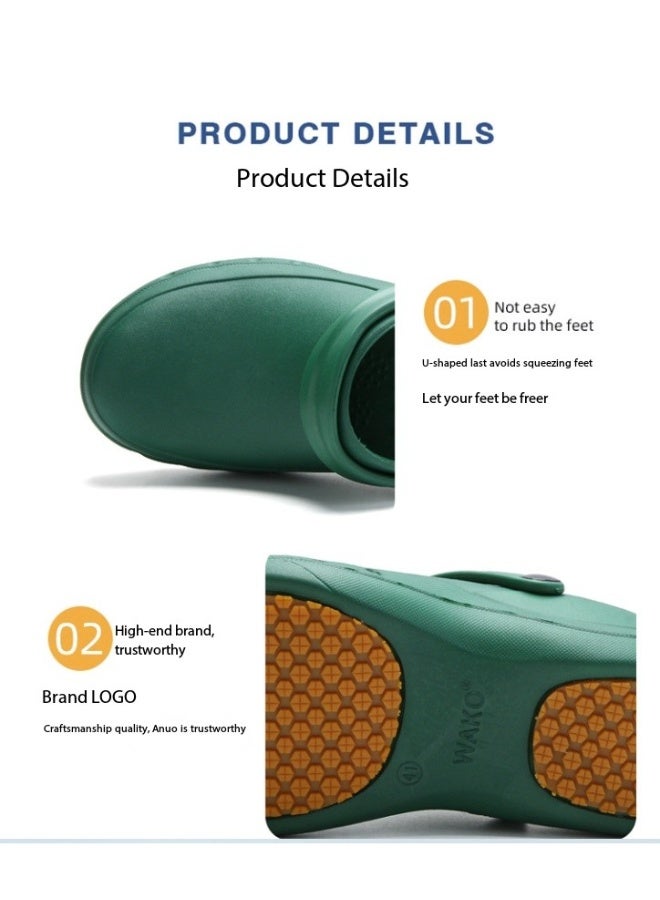 أحذية جراحية، أحذية طاهي، أحذية للجنسين مغلقة بالكامل وجيدة التهوية، أحذية واقية، مناسبة للأطباء والممرضات والطهاة وموظفي المختبر، صنادل غير قابلة للانزلاق (أبيض) - Image 5