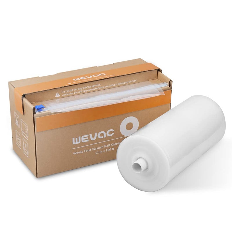 Wevac 11â€ x 150â€™ Food Vacuum Seal Roll Keeper with Cutter, Ideal Vacuum Sealer Bags for Food Saver, BPA Free, Commercial Grade, Great for Storage, Meal prep and Sous Vide - Image 1