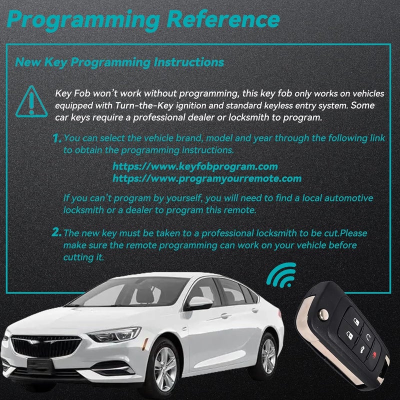AMICAREP Chevy Keyless Entry Remote Car Key 5-Button 315MHz OHT01060512 Compatible with 2010-2021 Chevy GMC Buick (2PCS) - Image 5