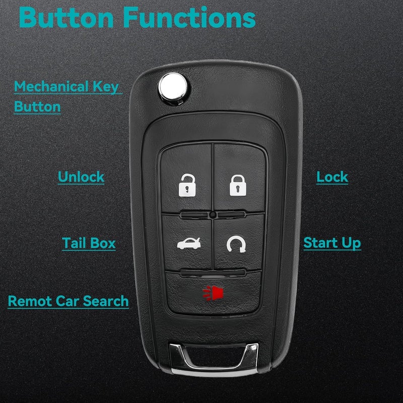 AMICAREP Chevy Keyless Entry Remote Car Key 5-Button 315MHz OHT01060512 Compatible with 2010-2021 Chevy GMC Buick (2PCS) - Image 3