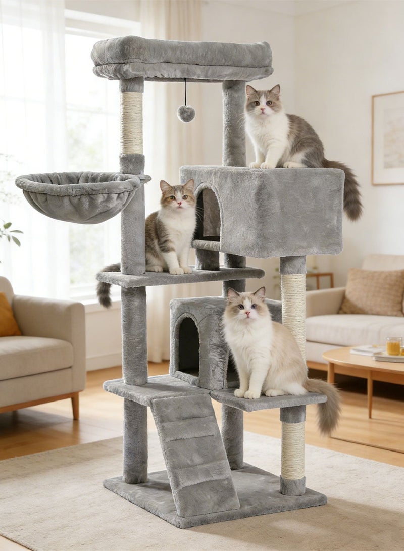 MaBaby Multi-Level Plush Cat Scratching Post Cat Tree Cat Tower for Indoor - Image 1