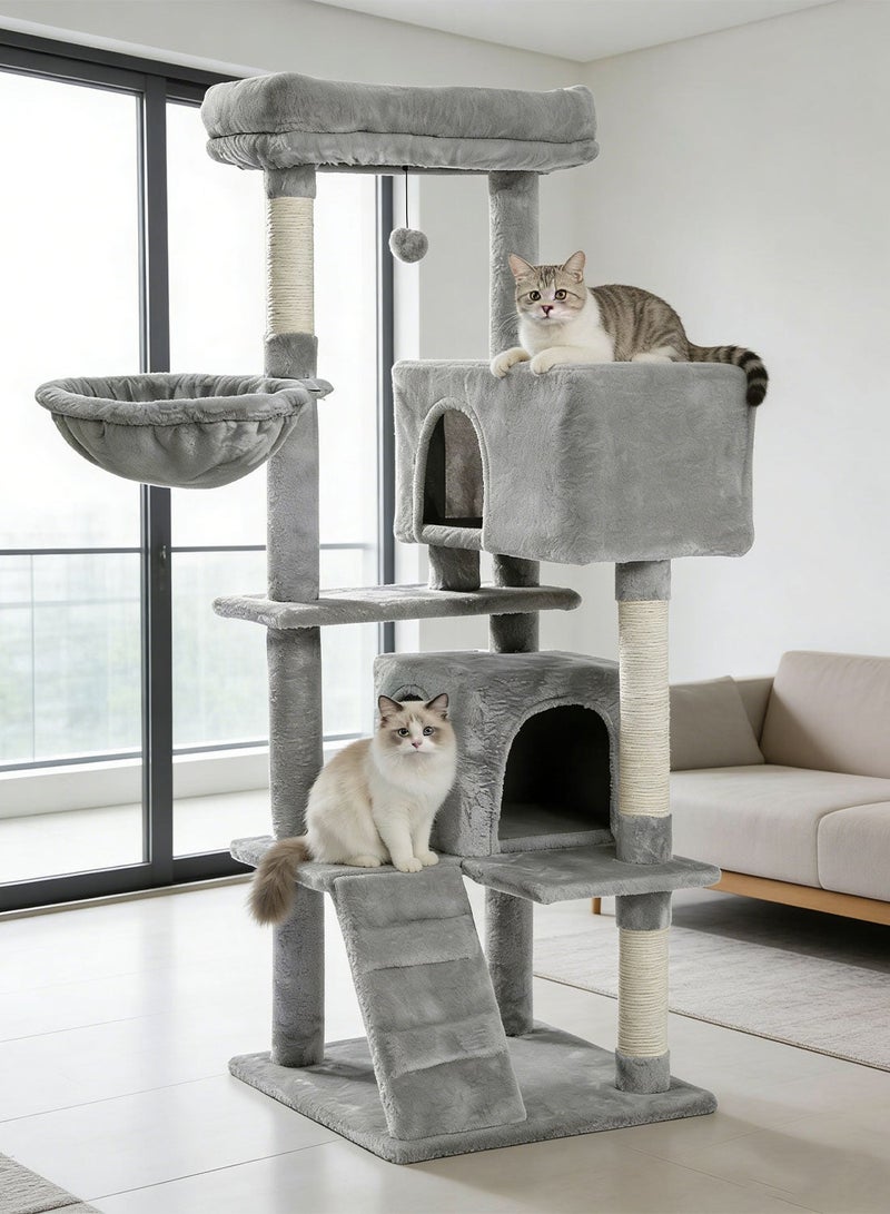 MaBaby Multi-Level Plush Cat Scratching Post Cat Tree Cat Tower for Indoor - Image 2