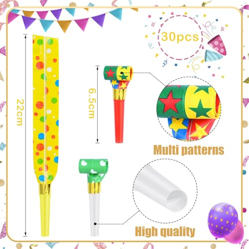 Zytiqt Whistle for Kids, 30-Pack Party Blowouts with Colorful Trumpets, Birthday Party Props for Kids and Adults, Fun Noisemakers for Sporting Events and Celebrations - Image 2