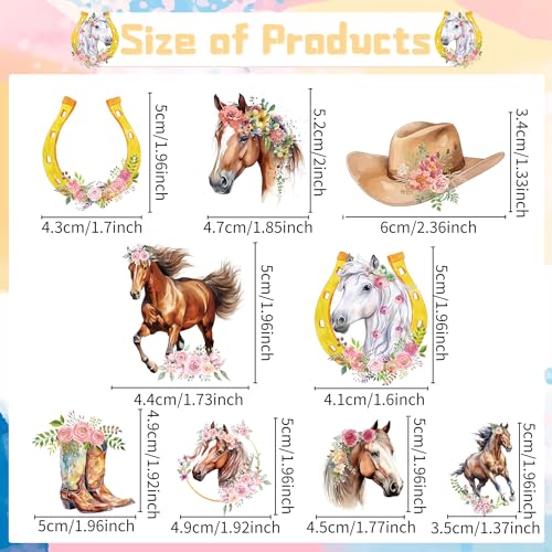 Rngmsi Horse Birthday Party Decorations for Girls 36PCS Horse Cupcake Toppers Decor Supplies Cowgirl Baby Shower Western Farm Party Decor - Image 5