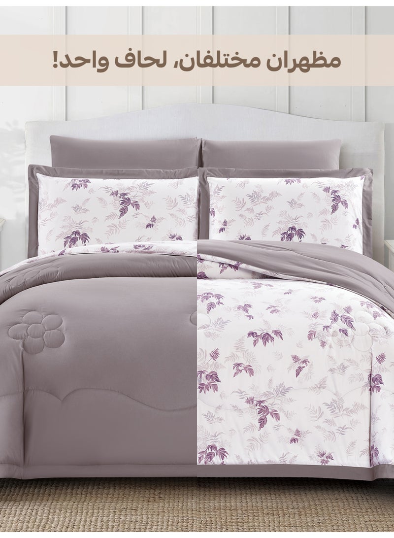 Doona Bedding Comforter Set, Fits 140x200 cm Single Size Bed – 4 Pcs Reversible Printed Design – 350 GSM All-Season Comforter – Premium Brushed Microfiber - Image 5