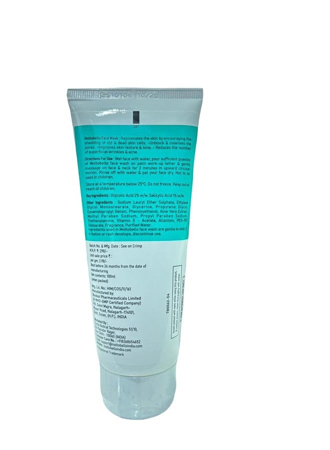 Molto Bello Brightening Facewash with Salicylic & Glycolic I Face Wash For Oily & Acne Prone Skin | Cleanser for Women & Men | 100 ml - Image 2