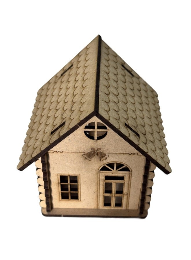 Raystar™ DIY Wooden House LED Hanging Tealight Holder, Natural MDF Construction, Decorative Cottage Design, Indoor Display (2 House) - Image 5