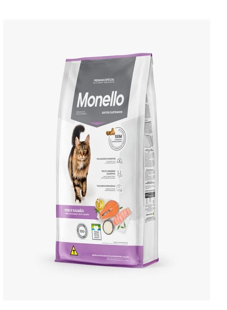 MONELLO - monello turkey salmon dry food sterised cat 1kg dry food - Image 1