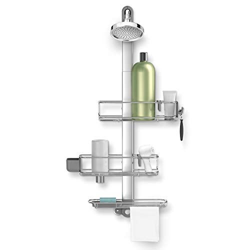 simplehuman Adjustable and Extendable Shower Caddy Large, Stainless Steel and Anodized Aluminum - Image 1