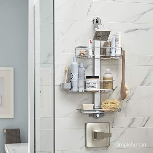 simplehuman Adjustable and Extendable Shower Caddy Large, Stainless Steel and Anodized Aluminum - Image 2