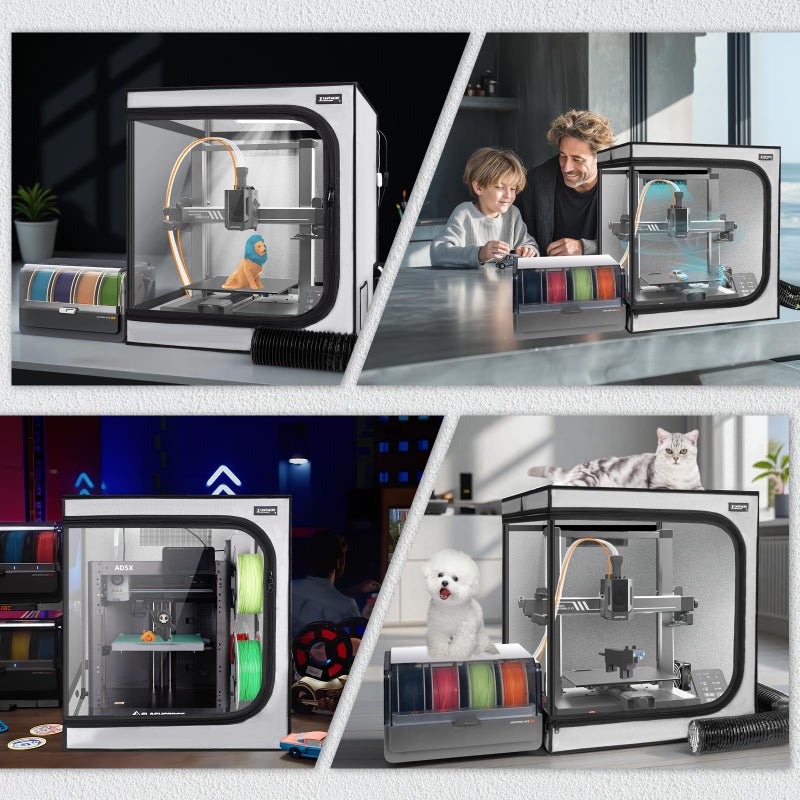 UniTak3D 3D Printer Enclosure with Ventilation Kit for Anycubic Kobra 3/3 V2 Combo/Flashforge AD5X 3D Printers,Fireproof & Dustproof Noise Reduction 3D Printer Cover with USB LED Lighting System-580*650*650mm - Image 2