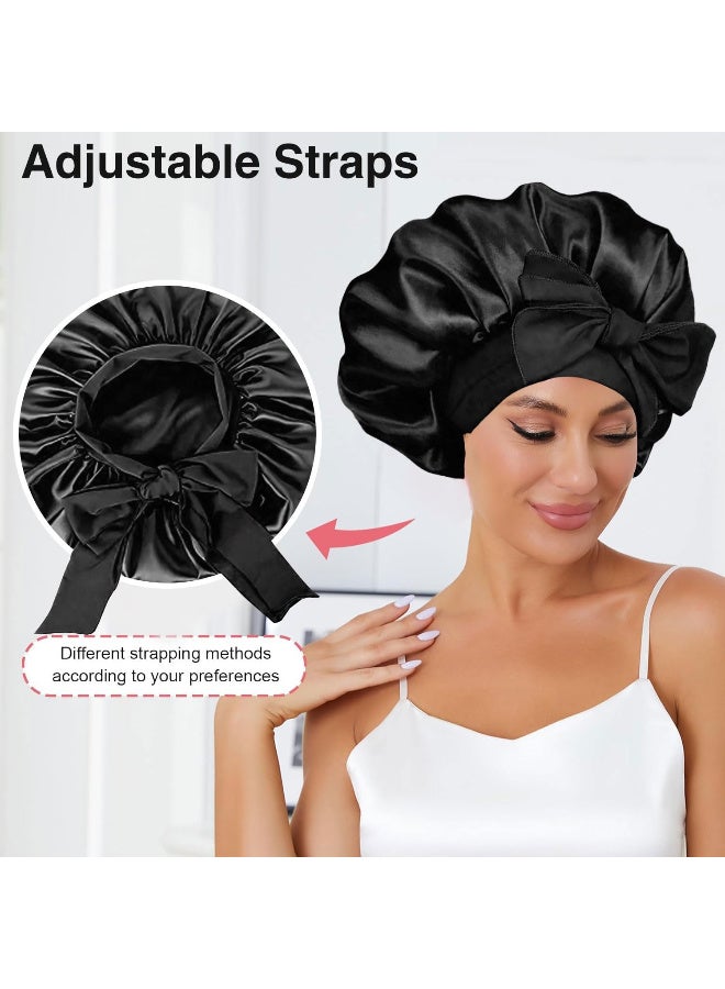 Generic Silky satin cap for sleeping, single layer braided hair cap + satin headband as a gift  - Image 4