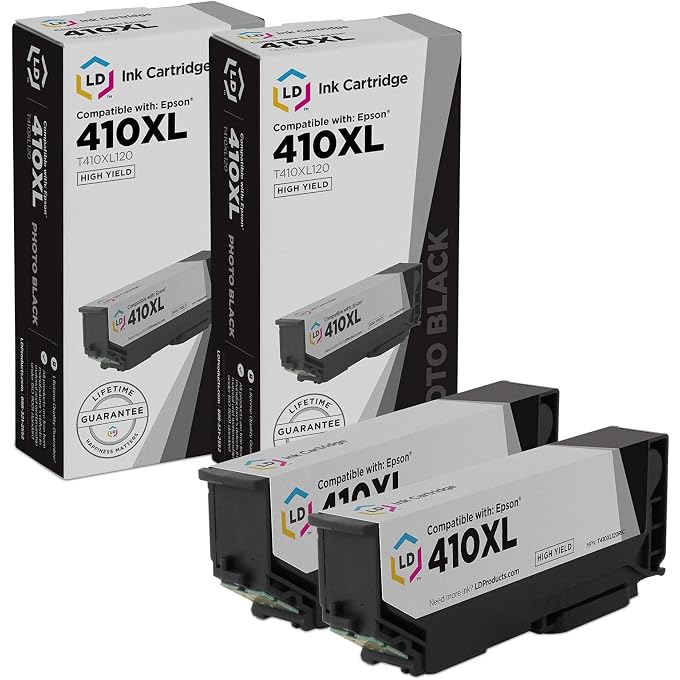 LD Products Remanufactured Ink Cartridge Replacement for 410 410XL High Yield (Photo Black, 2-Pack)