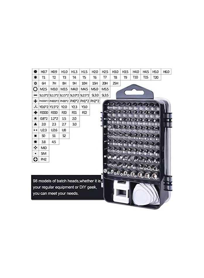 115 in 1 Screwdriver Set, magnetic DIY Precision Tool kit for Glasses PC Laptop Mobile Cell Phone Digital Watch (Taihom 115 in 1 Blue)  - Image 3