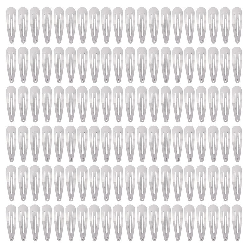 Cinaci 120 Pack Plain Silver Black Gold 5cm2 Craft DIY Naked Snap Metal Hair Clips Barrettes for Women Baby Girls Toddlers Kids Hair Accessories Bulk Silver