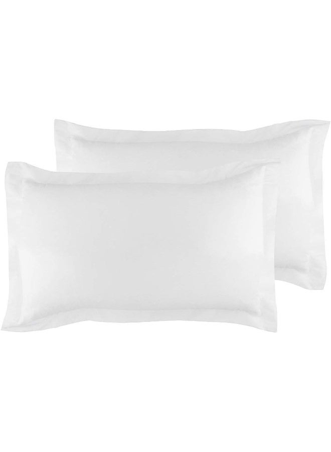 King Pillow Shams Set of 2 White Pillow Shams King 20X36 Pillow Covers 100% Egyptian Cotton 600 Thread Count Hotel Class Bedding Cushion Cover Decorative King Size Bed Pillow Shams Set - Image 1