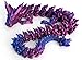 Flavery 3D Printed Dragon 24 inch Fidget Toy Large Pearly Sheen Articulated Dragon 3D Printed Gift for Birthday Figurine DecorRed Mix Blue - Image 4