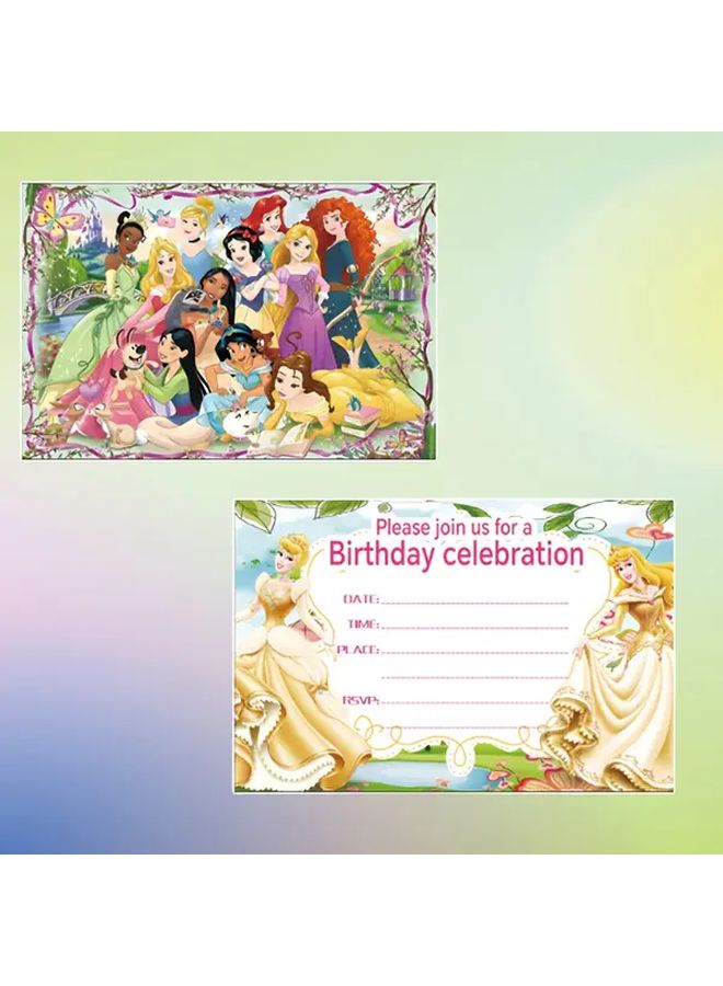 10 قطعة ملصقات دعوة حفلة الأميرة مجموعة هدايا عيد ميلاد كرتونية للأصدقاء - Image 5