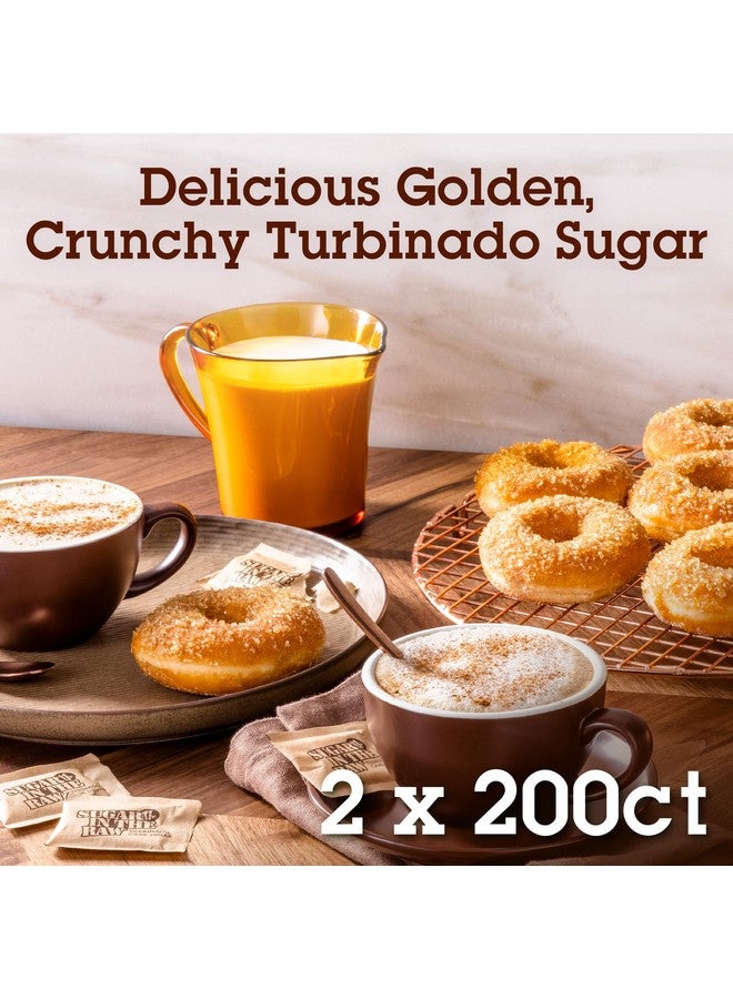 IN THE RAW Sugar In The Raw Granulated Turbinado Cane Sugar On The Go Packets, No Erythritol, Pure Natural Sweetener, Hot & Cold Drinks, Coffee, Baking, Vegan, Gluten-Free, Non-GMO, 200 Count Packets (2-Pack) - Image 2