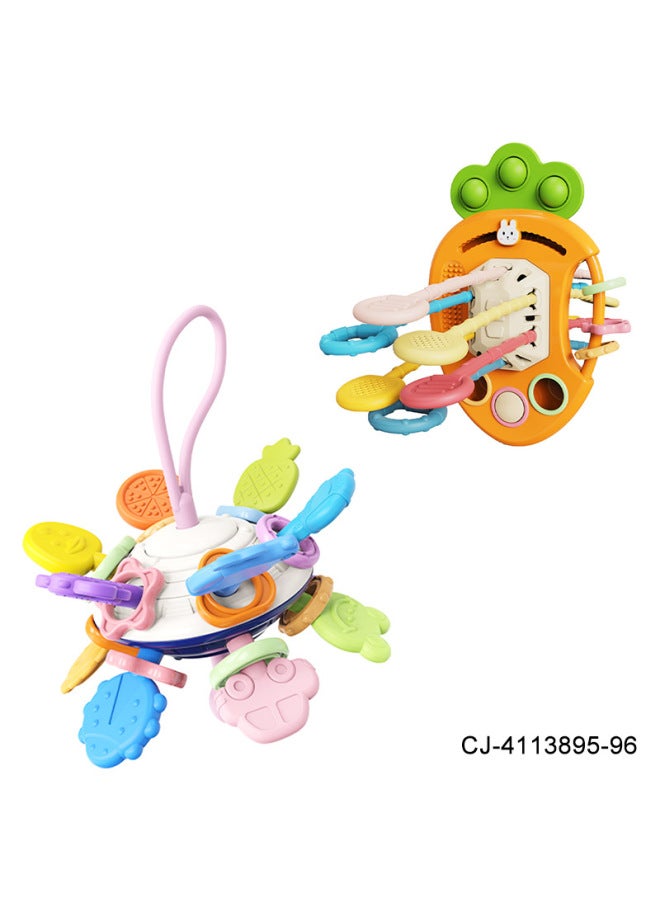 CJ Baby Lala Silicone Carrot Drawstring Flying Saucer Hand Ball Baby Early Education Grip Training Toy - Image 5