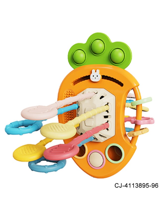 CJ Baby Lala Silicone Carrot Drawstring Flying Saucer Hand Ball Baby Early Education Grip Training Toy - Image 1