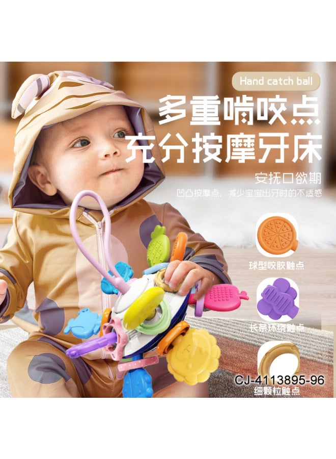 CJ Baby Lala Silicone Carrot Drawstring Flying Saucer Hand Ball Baby Early Education Grip Training Toy - Image 3