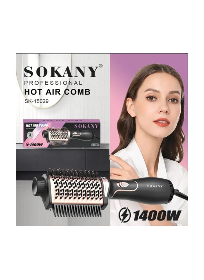 sokany Sokany Hair Dryer Brush with Comb 2 in 1 1400W SK-15029 Fine comb teeth prevent tangling and make hair shiny with drying, straightening and curling function - 1 year warranty  - Image 3