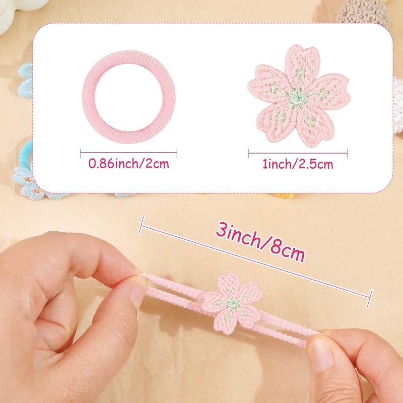 JOYOYO 30PCS 1.25 Inch Baby Girls Hair Ties with Flower,Soft Elastics Ponytail Holders Hair Accessories for Infants Toddlers Baby Girls - Image 2