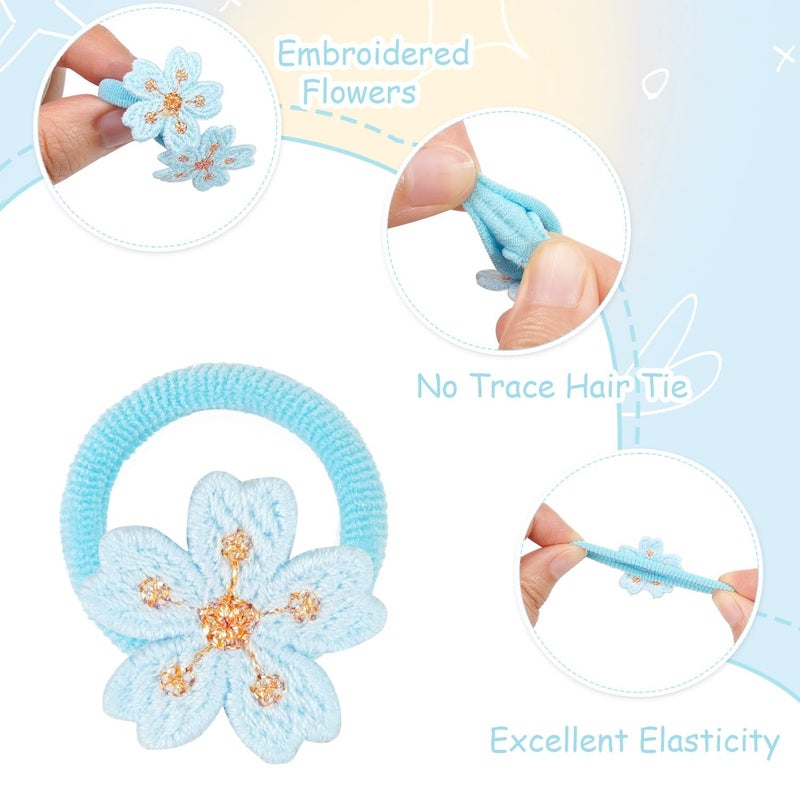JOYOYO 30PCS 1.25 Inch Baby Girls Hair Ties with Flower,Soft Elastics Ponytail Holders Hair Accessories for Infants Toddlers Baby Girls - Image 3