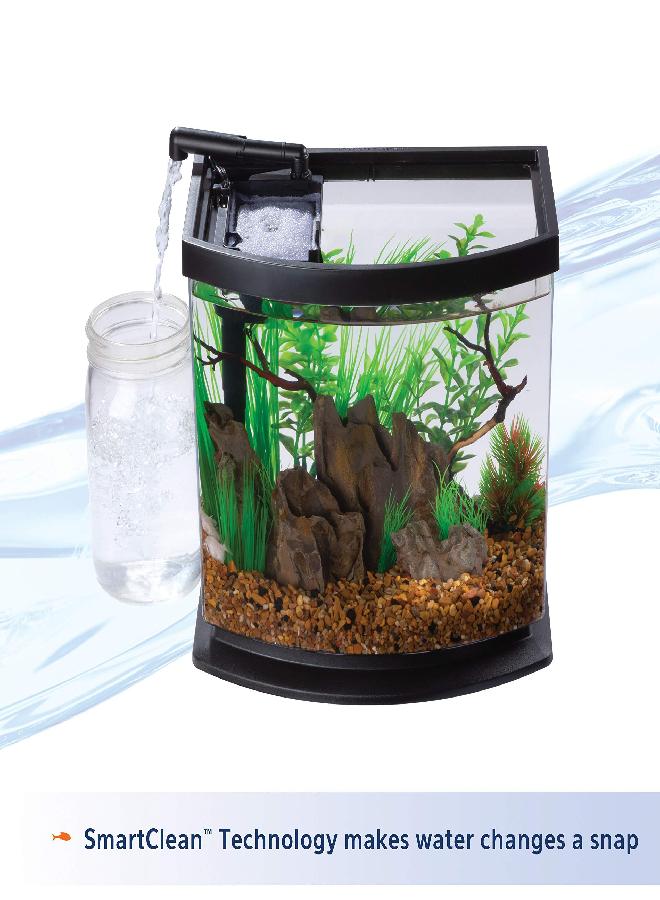 Aqueon LED MiniBow Small Aquarium Fish Tank Kit with SmartClean Technology, Black, 2.5 Gallon - Image 3