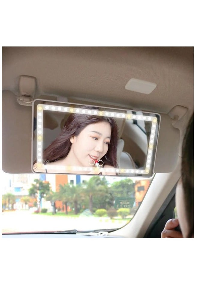 Generic Modes Shading CosmeticLED Light Makeup Mirror Passenger Vanity Mirror, Car Makeup Mirror with Lights, Sun Visor  - Image 1