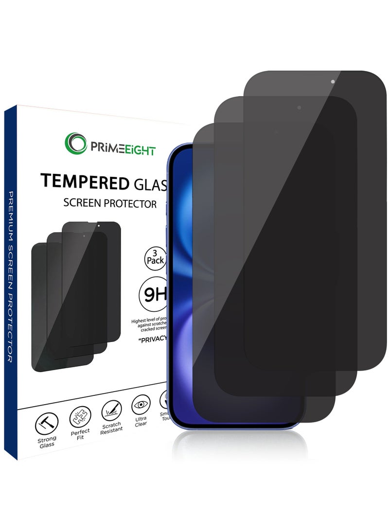 برايميت [3 قطع] واقي حماية شاشة للخصوصية ايفون 16 6.1 انش صلابة 9H رفيعة للغاية مضاد للتجسس عالي الدقة خاليه من الفقاعات - Image 1