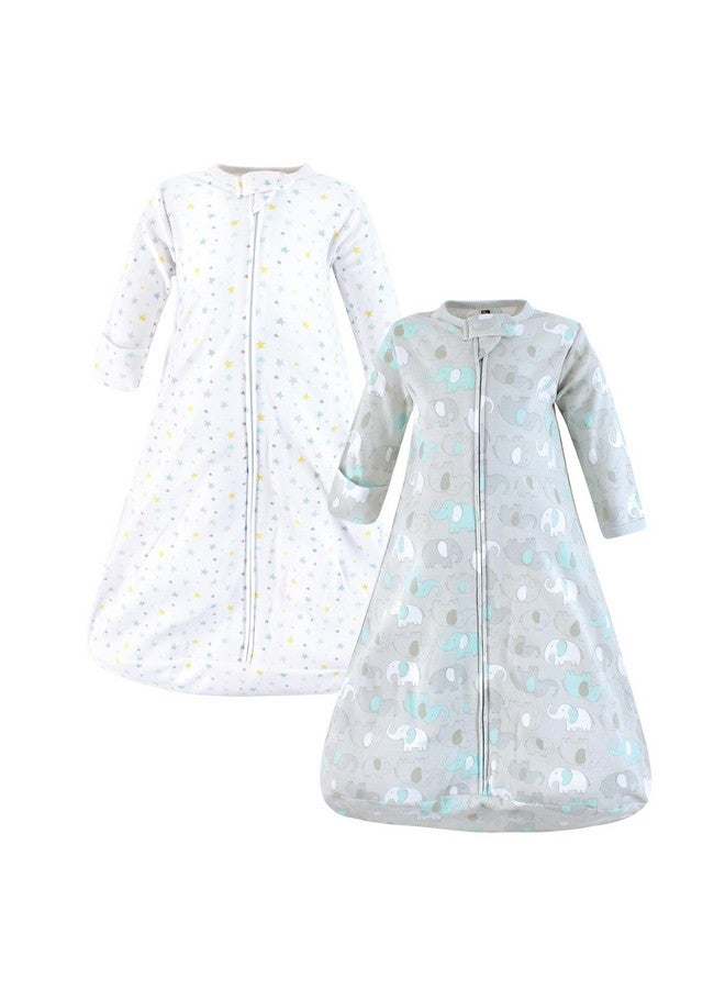 Hudson Baby Unisex Baby Cotton Long-Sleeve Wearable Sleeping Bag, Sack, Blanket, Neutral New Elephant, 0-3 Months - Image 1