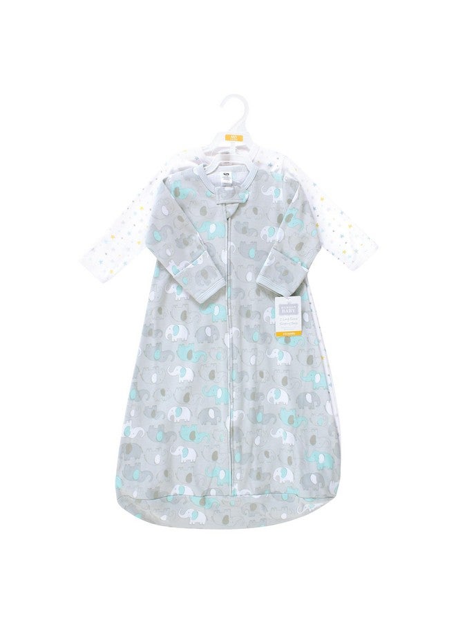 Hudson Baby Unisex Baby Cotton Long-Sleeve Wearable Sleeping Bag, Sack, Blanket, Neutral New Elephant, 0-3 Months - Image 2