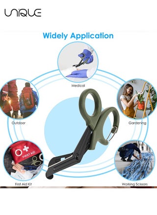 Trauma Scissors Medical Scissors with Carabiner, 2PCS 7.5" Bandage Nursing Scissors, Premium Fluoride-Coated Surgical Scissors for Nurses, Doctors, Nursing Students, First Aid, EMT EMS - view 4