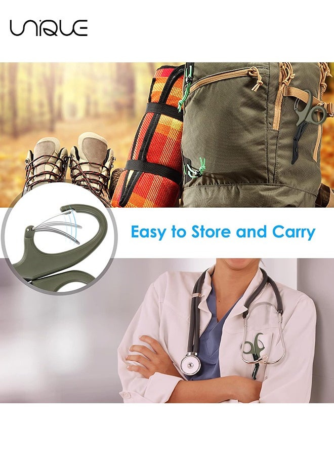 Unique Trauma Scissors Medical Scissors with Carabiner, 2PCS 7.5" Bandage Nursing Scissors, Premium Fluoride-Coated Surgical Scissors for Nurses, Doctors, Nursing Students, First Aid, EMT EMS  - Image 5