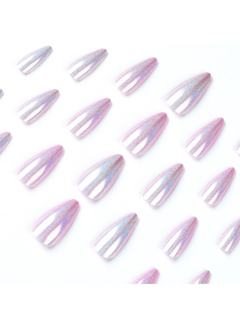 أورافلي مجموعة أظافر قابلة للارتداء مكونة من 24 قطعة، أظافر صناعية، أظافر أوروبية وأمريكية، متعددة الاستخدامات، قابلة للفصل، لا تؤذي الأظافر، الأظافر النهائية مناسبة للفتيات - Image 2