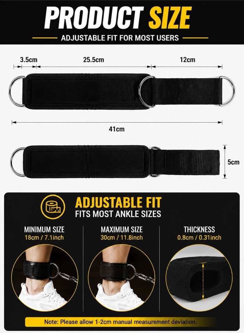 fdsport Ankle Strap for Cable Machine – Adjustable Resistance Ankle Cuffs for Glute Kickback, Leg, Hip & Lower Body Strength Training Gym Attachment - Image 5