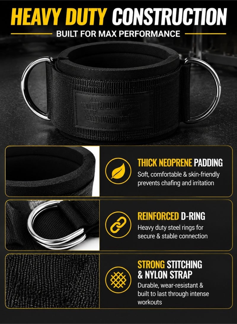 fdsport Ankle Strap for Cable Machine – Adjustable Resistance Ankle Cuffs for Glute Kickback, Leg, Hip & Lower Body Strength Training Gym Attachment - Image 4