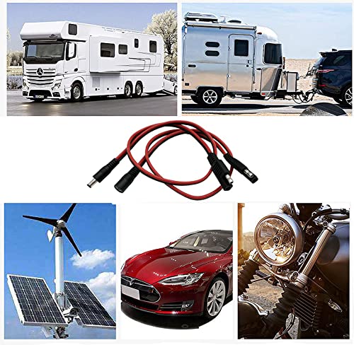 Halokny DC to SAE Connectors Cable 1-Set SAE Plug to DC 5.5mm x 2.1mm Male Female Cables for Automotive RV Solar Panel 14AWG(2Ft/60CM) - Image 4