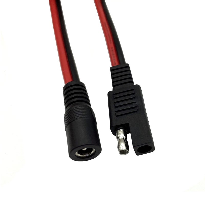 Halokny DC to SAE Connectors Cable 1-Set SAE Plug to DC 5.5mm x 2.1mm Male Female Cables for Automotive RV Solar Panel 14AWG(2Ft/60CM) - Image 2