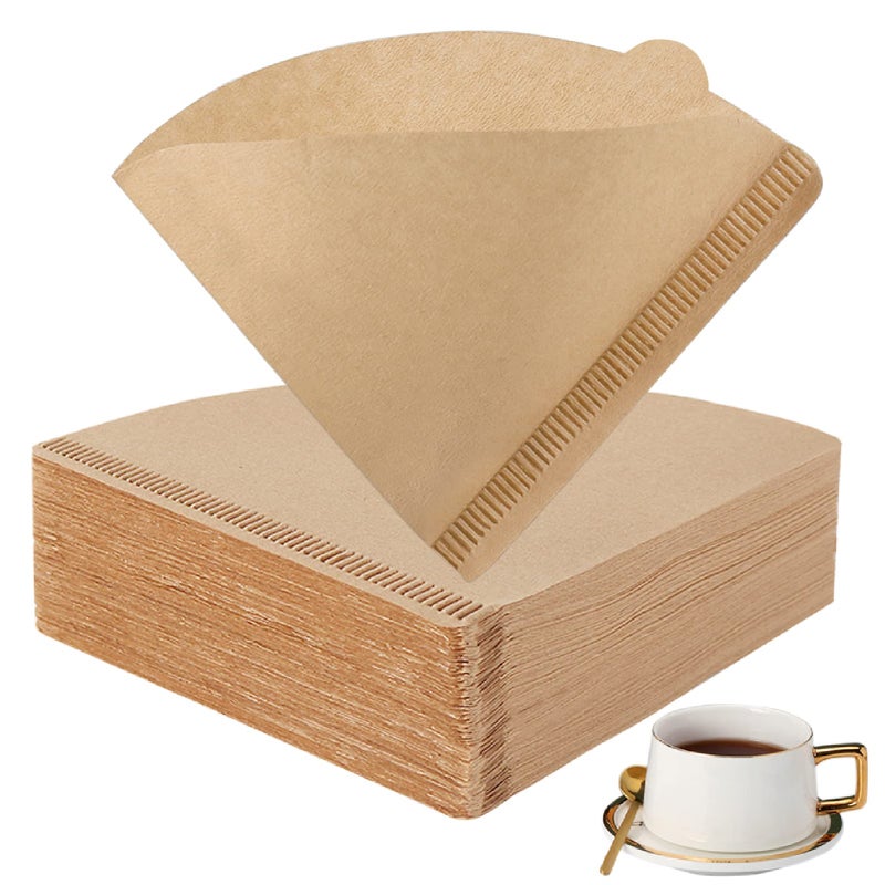 BYKITCHEN Size 02 Cone Coffee Filters Set of 200 Disposable Paper Coffee Filters Size 02 Natural Paper Filters for Pour Over Coffee Dripper and Coffee Maker Natural Brown